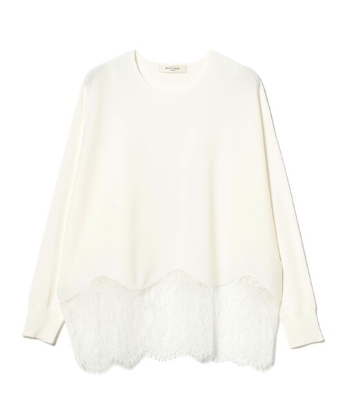 Demi-Luxe BEAMS（デミルクス ビームス）の「レースヘム クルーネック ニットプルオーバー（ニット/セーター・レディース・ホワイト系その他5・ONE SIZE）」の5枚目の写真