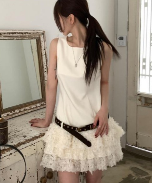semplice（センプリチェ）の「ワンピース【韓国ファッション】（ワンピース・レディース・ベージュ/ブラック・F）」の3枚目の写真