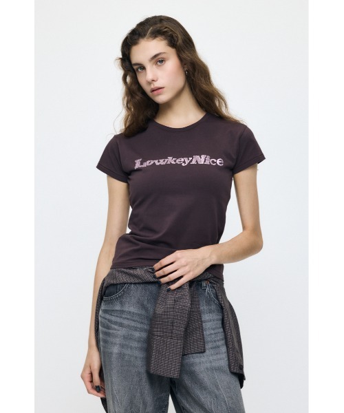 MOUSSY(マウジー)の「LOWKEY NICE BLING Tシャツ(Tシャツ/カットソー・レディース・ブラウン/ホワイト/ライトイエロー/ライトブラック・FREE)」の19枚目の写真
