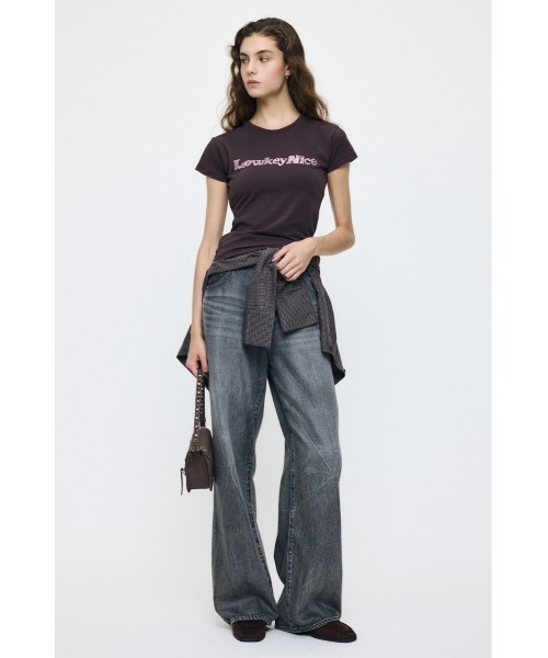 MOUSSY(マウジー)の「LOWKEY NICE BLING Tシャツ(Tシャツ/カットソー・レディース・ブラウン/ホワイト/ライトイエロー/ライトブラック・FREE)」の21枚目の写真