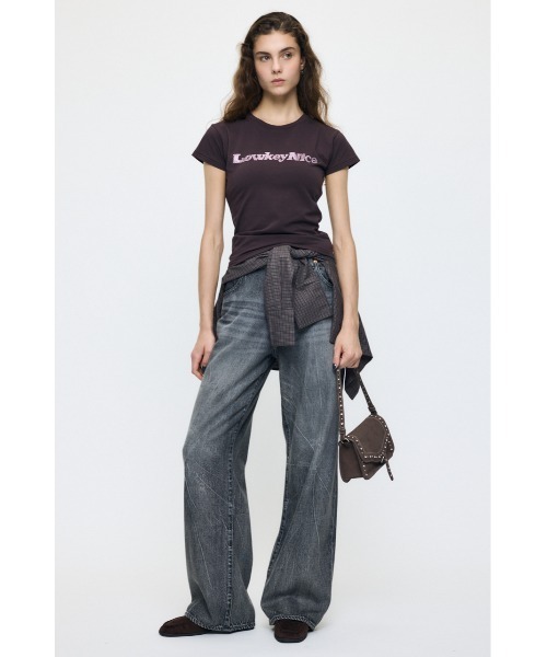MOUSSY(マウジー)の「LOWKEY NICE BLING Tシャツ(Tシャツ/カットソー・レディース・ブラウン/ホワイト/ライトイエロー/ライトブラック・FREE)」の22枚目の写真