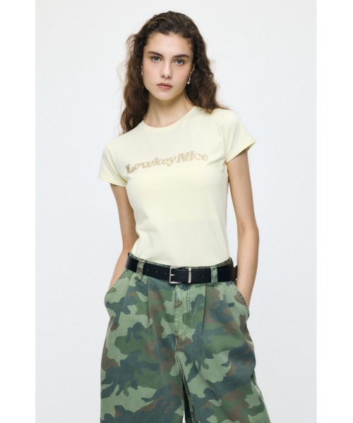 MOUSSY(マウジー)の「LOWKEY NICE BLING Tシャツ(Tシャツ/カットソー・レディース・ブラウン/ホワイト/ライトイエロー/ライトブラック・FREE)」の15枚目の写真