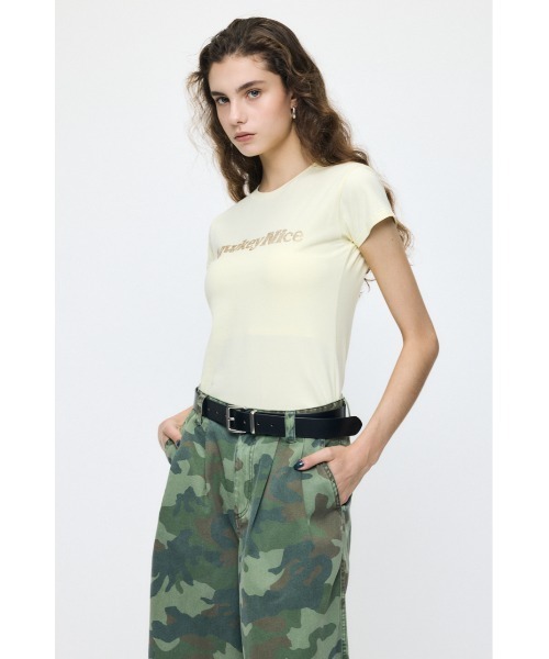 MOUSSY(マウジー)の「LOWKEY NICE BLING Tシャツ(Tシャツ/カットソー・レディース・ブラウン/ホワイト/ライトイエロー/ライトブラック・FREE)」の16枚目の写真