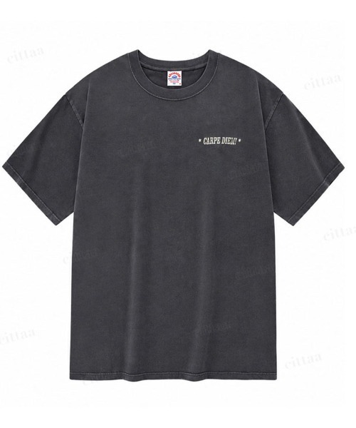 Dalfwin（ダールフィン）の「韓国ファッション【上下セット】SOCIETYピグメント加工英字バックプリント半袖ショートパンツセットアップ（ルームウェア/パジャマ・レディース・ベージュ/ブラック・FREE）」の13枚目の写真