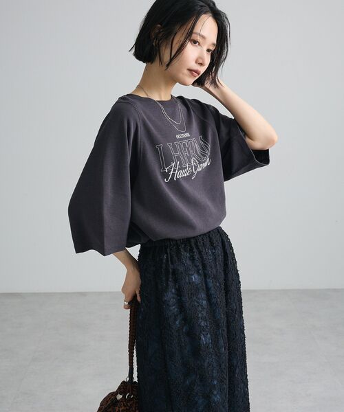 Green Parks(グリーンパークス)の「【吸水速乾・ 接触冷感】シアーダンボールロゴプルオーバー(Tシャツ/カットソー・レディース・ピンク/チャコールグレー/ブラウン/ホワイト系その他2・FREE)」の13枚目の写真