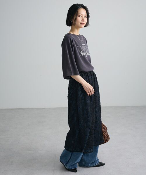 Green Parks(グリーンパークス)の「【吸水速乾・ 接触冷感】シアーダンボールロゴプルオーバー(Tシャツ/カットソー・レディース・ピンク/チャコールグレー/ブラウン/ホワイト系その他2・FREE)」の15枚目の写真