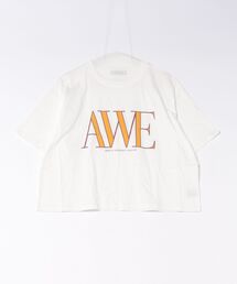 プリントクロップド丈Tシャツ