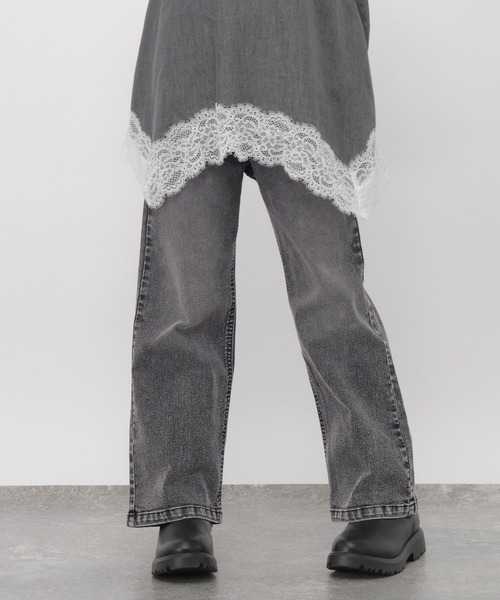 GLOBAL WORK(グローバルワーク)の「GOODデニムフレアパンツ/1051632(デニムパンツ・キッズ・ブラック/ブルー・130cm/140cm/150cm/160cm)」の2枚目の写真