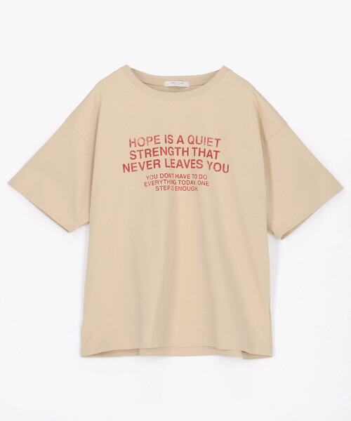 FREAK'S STORE(フリークスストア)の「メッセージTシャツ/ロゴTシャツ(Tシャツ/カットソー・レディース・ベージュ/オフホワイト/グリーン・フリ-)」の3枚目の写真