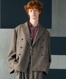 《UNISEX》【Italian Dead Stock Fabric】Double-breasted Prime-Over 6B Tailored Jacket/【イタリアンデッドストックファブリック】ダブルブレストプライムオーバー6Bテーラードジャケット【MAISON SPECIAL/メゾンスペシャル】■セットアップ対応■