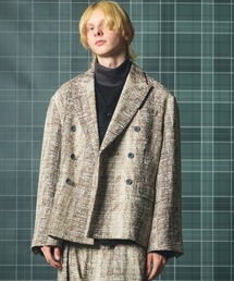《UNISEX》【Italian Dead Stock Fabric】Double-breasted Prime-Over 6B Tailored Jacket/【イタリアンデッドストックファブリック】ダブルブレストプライムオーバー6Bテーラードジャケット【MAISON SPECIAL/メゾンスペシャル】■セットアップ対応■