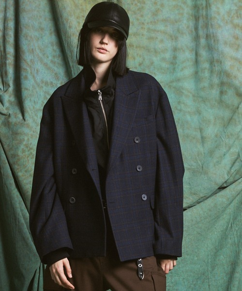 MAISON SPECIAL（メゾンスペシャル）の「《UNISEX》【Italian Dead Stock Fabric】Double-breasted Prime-Over 6B Tailored Jacket/【イタリアンデッドストックファブリック】ダブルブレストプライムオーバー6Bテーラードジャケット【MAISON SPECIAL/メゾンスペシャル】■セットアップ対応■（テーラードジャケット・メンズ・ブラウン/ベージュ/ブラック/ダークネイビー/グレイッシュベージュ/グレー・2/1/0）」の6枚目の写真