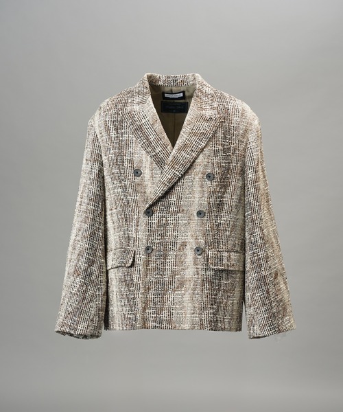 MAISON SPECIAL（メゾンスペシャル）の「《UNISEX》【Italian Dead Stock Fabric】Double-breasted Prime-Over 6B Tailored Jacket/【イタリアンデッドストックファブリック】ダブルブレストプライムオーバー6Bテーラードジャケット【MAISON SPECIAL/メゾンスペシャル】■セットアップ対応■（テーラードジャケット・メンズ・ブラウン/ベージュ/ブラック/ダークネイビー/グレイッシュベージュ/グレー・2/1/0）」の20枚目の写真