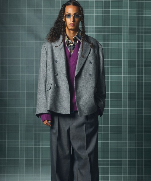 MAISON SPECIAL（メゾンスペシャル）の「《UNISEX》【Italian Dead Stock Fabric】Double-breasted Prime-Over 6B Tailored Jacket/【イタリアンデッドストックファブリック】ダブルブレストプライムオーバー6Bテーラードジャケット【MAISON SPECIAL/メゾンスペシャル】■セットアップ対応■（テーラードジャケット・メンズ・ブラウン/ベージュ/ブラック/ダークネイビー/グレイッシュベージュ/グレー・2/1/0）」の10枚目の写真