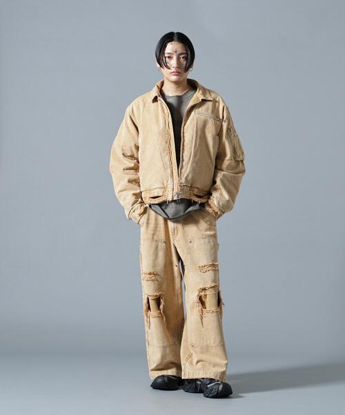 DANKE SCHON（ダンケシェーン）の「DankeSchon/ダンケシェーン/DAMEGE DUCK COLLER BLOUSON（ブルゾン・メンズ・チャコールグレー/ベージュ・M/L）」の4枚目の写真
