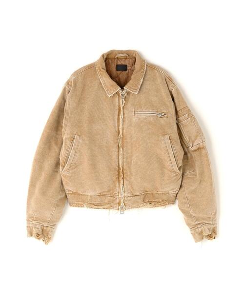 DANKE SCHON（ダンケシェーン）の「DankeSchon/ダンケシェーン/DAMEGE DUCK COLLER BLOUSON（ブルゾン・メンズ・チャコールグレー/ベージュ・M/L）」の6枚目の写真