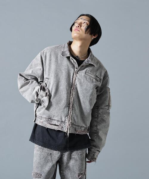 DANKE SCHON（ダンケシェーン）の「DankeSchon/ダンケシェーン/DAMEGE DUCK COLLER BLOUSON（ブルゾン・メンズ・チャコールグレー/ベージュ・M/L）」の9枚目の写真