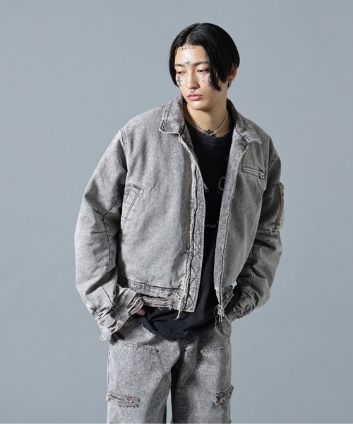 DANKE SCHON(ダンケシェーン)の「DankeSchon/ダンケシェーン/DAMEGE DUCK COLLER BLOUSON(ブルゾン・メンズ・チャコールグレー/ベージュ・M/L)」の1枚目の写真