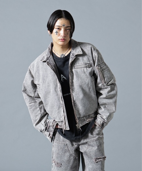 DANKE SCHON(ダンケシェーン)の「DankeSchon/ダンケシェーン/DAMEGE DUCK COLLER BLOUSON(ブルゾン・メンズ・チャコールグレー/ベージュ・M/L)」の3枚目の写真