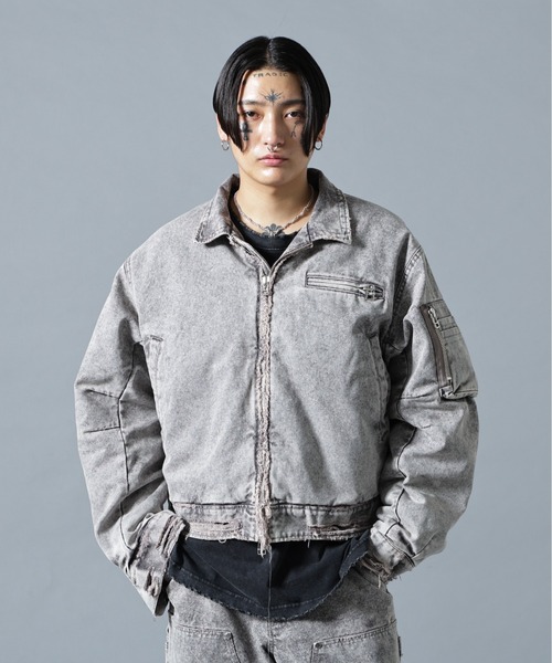 DANKE SCHON(ダンケシェーン)の「DankeSchon/ダンケシェーン/DAMEGE DUCK COLLER BLOUSON(ブルゾン・メンズ・チャコールグレー/ベージュ・M/L)」の4枚目の写真