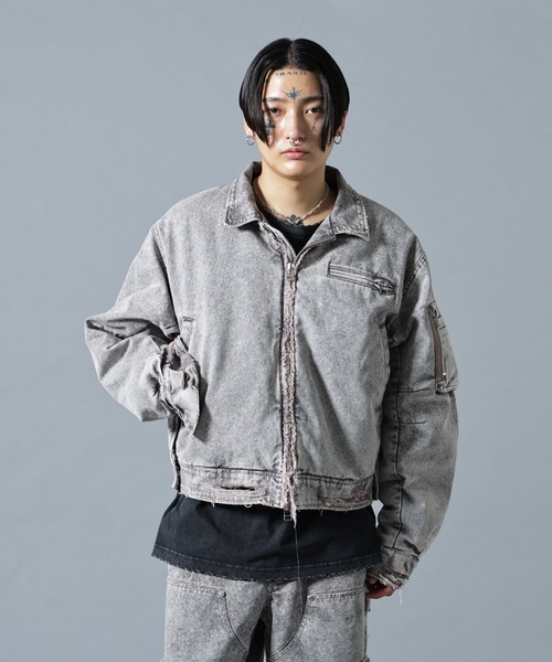 DANKE SCHON(ダンケシェーン)の「DankeSchon/ダンケシェーン/DAMEGE DUCK COLLER BLOUSON(ブルゾン・メンズ・チャコールグレー/ベージュ・M/L)」の5枚目の写真