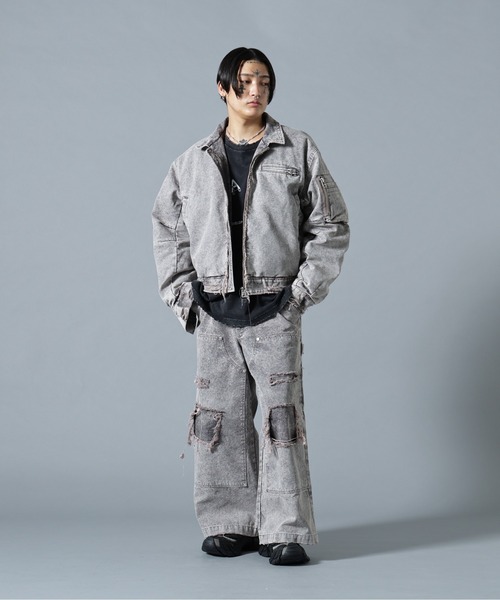 DANKE SCHON(ダンケシェーン)の「DankeSchon/ダンケシェーン/DAMEGE DUCK COLLER BLOUSON(ブルゾン・メンズ・チャコールグレー/ベージュ・M/L)」の7枚目の写真