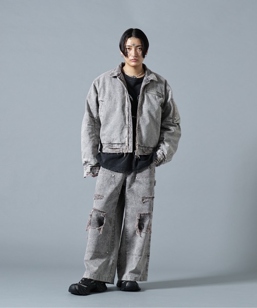 DANKE SCHON(ダンケシェーン)の「DankeSchon/ダンケシェーン/DAMEGE DUCK COLLER BLOUSON(ブルゾン・メンズ・チャコールグレー/ベージュ・M/L)」の8枚目の写真