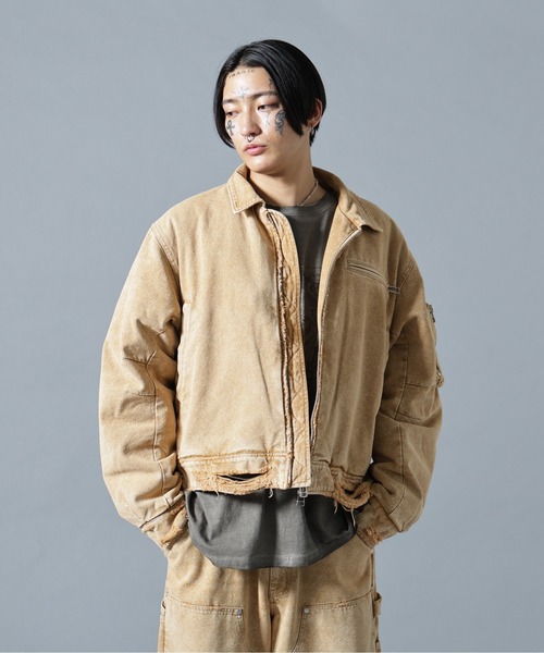 DANKE SCHON(ダンケシェーン)の「DankeSchon/ダンケシェーン/DAMEGE DUCK COLLER BLOUSON(ブルゾン・メンズ・チャコールグレー/ベージュ・M/L)」の9枚目の写真