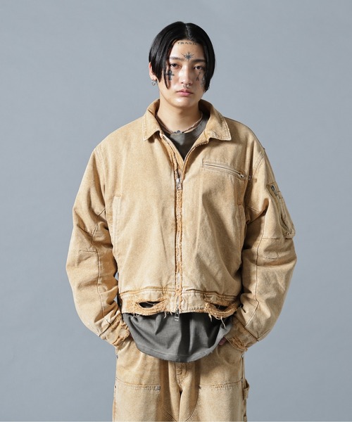 DANKE SCHON(ダンケシェーン)の「DankeSchon/ダンケシェーン/DAMEGE DUCK COLLER BLOUSON(ブルゾン・メンズ・チャコールグレー/ベージュ・M/L)」の10枚目の写真