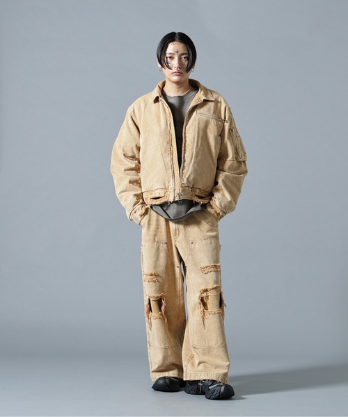 DANKE SCHON(ダンケシェーン)の「DankeSchon/ダンケシェーン/DAMEGE DUCK COLLER BLOUSON(ブルゾン・メンズ・チャコールグレー/ベージュ・M/L)」の11枚目の写真