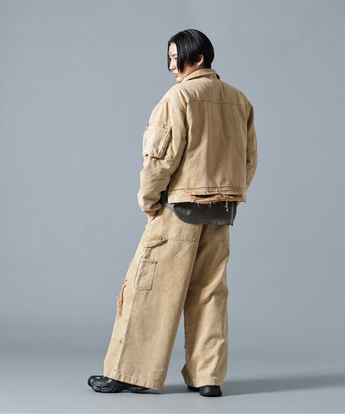 DANKE SCHON(ダンケシェーン)の「DankeSchon/ダンケシェーン/DAMEGE DUCK COLLER BLOUSON(ブルゾン・メンズ・チャコールグレー/ベージュ・M/L)」の12枚目の写真