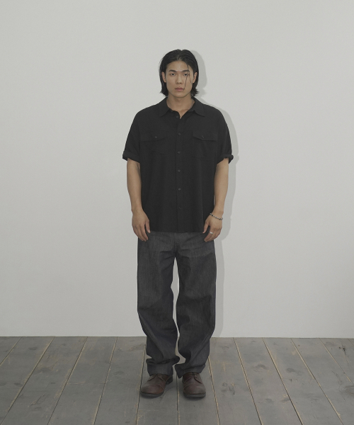SIIIIDO(シド)の「SENATOR HALF SHIRT(BLACK)(シャツ/ブラウス・メンズ・その他・2)」の4枚目の写真