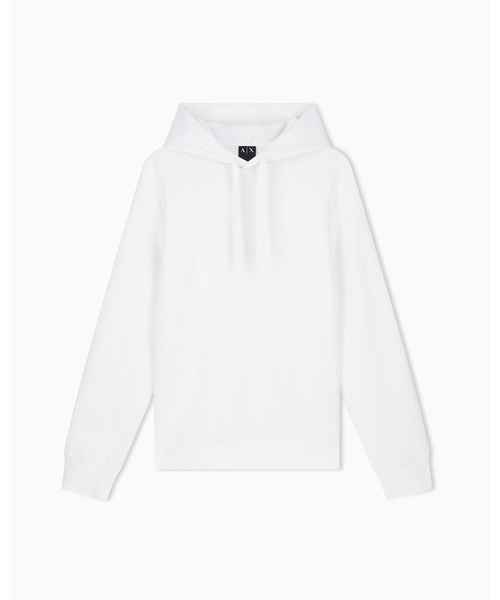 ARMANI EXCHANGE(アルマーニエクスチェンジ)の「【A|X アルマーニ エクスチェンジ】オールオーバーロゴ フーデッドスウェットプルオーバー(EC限定カラー含)(スウェット・メンズ・オフホワイト・LARGE/MEDIUM/SMALL/X-LARGE/X-SMALL)」の13枚目の写真
