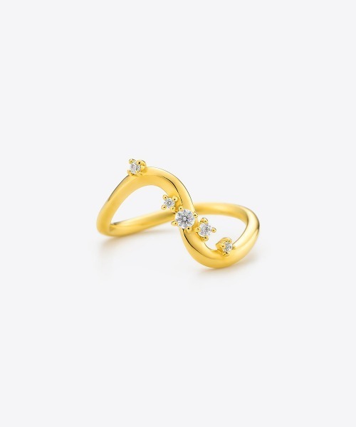 CANAL 4℃(カナルヨンドシー)の「【AUTUMN COLLECTION】シルバー ウェーブ ピンキーリング(リング・レディース・イエローゴールド・#3/#1/#5)」の2枚目の写真