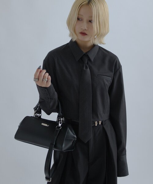 Lui's（ルイス）の「【mi-企画】クロップドタイシャツジャケット（シャツ/ブラウス・レディース・チャコールグレー/グレー・FREE）」の17枚目の写真