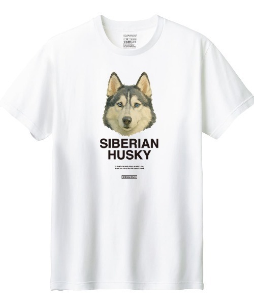 Moftique(モフティック)の「Moftique(モフティック) 半袖Tシャツ シベリアンハスキー 犬 アニマル プリント 5.6オンス カットソー メンズ ユニセックス(Tシャツ/カットソー・メンズ・ホワイト/ブラック・S/M/L/XL/XS)」の1枚目の写真