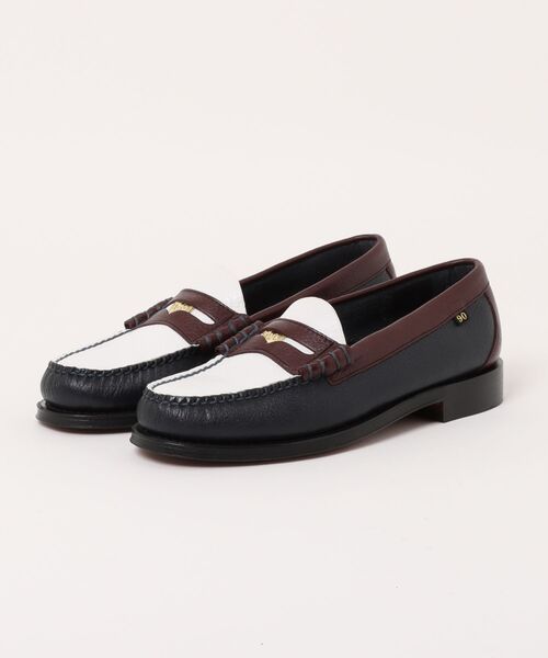 G.H.BASS(ジーエイチバス)の「G.H.BASS BA11011W Wine & Navy & White Leather Sole / ラーソン 90周年記念モデル(ローファー・メンズ・トリコロール・9/8.5/8/7.5)」の1枚目の写真