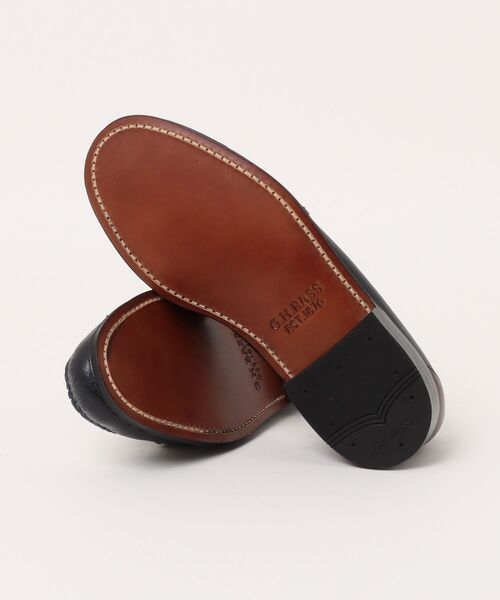 G.H.BASS(ジーエイチバス)の「G.H.BASS BA11011W Wine & Navy & White Leather Sole / ラーソン 90周年記念モデル(ローファー・メンズ・トリコロール・9/8.5/8/7.5)」の3枚目の写真