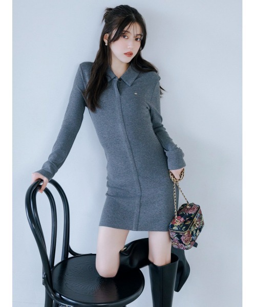 SNIDEL(スナイデル)の「コットンモダールポロミニワンピース(ワンピース・レディース・ブラウン/グレー/アイボリー・F)」の11枚目の写真