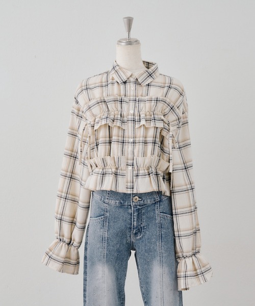 Another Branch olive des olive(アナザーブランチオリーブデオリーブ)の「チェックフリルシャツ(シャツ/ブラウス・レディース・その他4/その他3/その他2/その他1・FREE)」の5枚目の写真