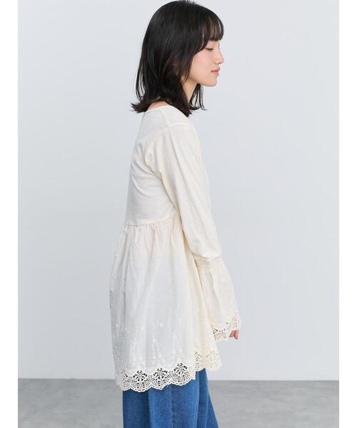 Samansa Mos2(サマンサ モスモス)の「裾袖スカラップレースインナー(Tシャツ/カットソー・レディース・キナリ/ブラック/オフホワイト・F)」の15枚目の写真