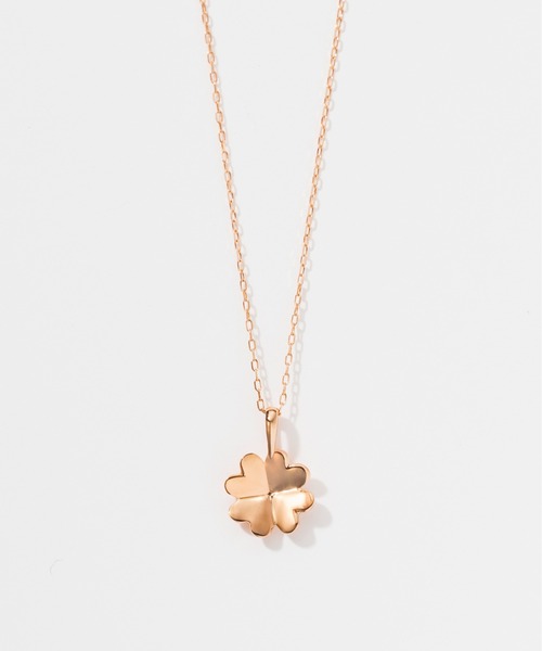 Jewel closet by L&Co.(ジュエルクローゼットバイエルアンドコー)の「K10 クローバー ネックレス(YG・PG)(ネックレス・レディース・イエローゴールド/ピンクゴールド・FREE)」の2枚目の写真