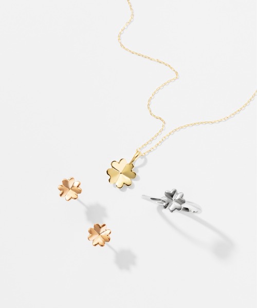 Jewel closet by L&Co.(ジュエルクローゼットバイエルアンドコー)の「K10 クローバー ネックレス(YG・PG)(ネックレス・レディース・イエローゴールド/ピンクゴールド・FREE)」の9枚目の写真
