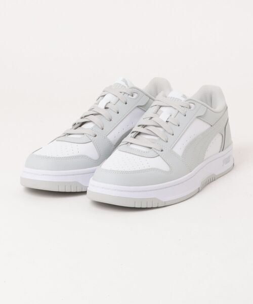 PUMA(プーマ)の「PUMA プーマ REBOUND SLAM LO メンズスニーカー(リバウンドスラムロウ)(スニーカー・メンズ・ホワイト×グレー/ブラウン・27.0cm/26.5cm/26.0cm/25.5cm/27.5cm/28.0cm/29.0cm/30.0cm)」の1枚目の写真