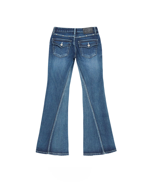 NO EXTRA TOUCH(ノー・エクストラ・タッチ)の「Kaihara All-Brush Stitch Low-Rise Bootcut (Deep Blue) / 26FWPT005DB(デニムパンツ・レディース・その他・SMALL/MEDIUM/LARGE/X-SMALL)」の4枚目の写真