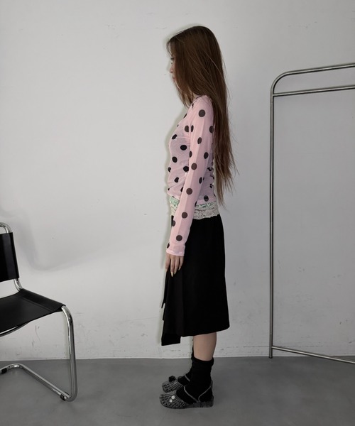 Y2K SYNAPSE FACTORY（ワイツーケー シナプスファクトリー）の「【ビックドット】シアーロングTシャツ（Tシャツ/カットソー・レディース・ブラック/ピンク/ブルー・FREE）」の19枚目の写真