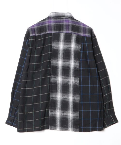 DAN RIVER(ダンリバー )の「DAN RIVER / ダンリバー DAMAGED PANEL CUTTING SHIRT フランネル パネル切り替え チェックシャツ(シャツ/ブラウス・メンズ・マスタード/ブラック/グレー・MEDIUM/LARGE/X-LARGE)」の4枚目の写真