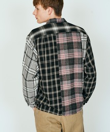 DAN RIVER / ダンリバー DAMAGED PANEL CUTTING SHIRT フランネル パネル切り替え チェックシャツ