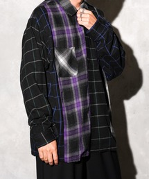 DAN RIVER / ダンリバー DAMAGED PANEL CUTTING SHIRT フランネル パネル切り替え チェックシャツ