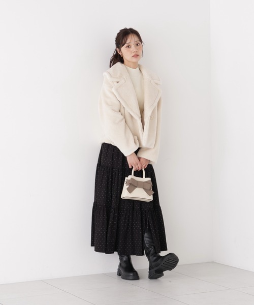 PROPORTION BODY DRESSING(プロポーションボディドレッシング)の「ボアブルゾン / 1216255006(ブルゾン・レディース・ブラウン系その他/オフホワイト・SMALL/MEDIUM)」の5枚目の写真